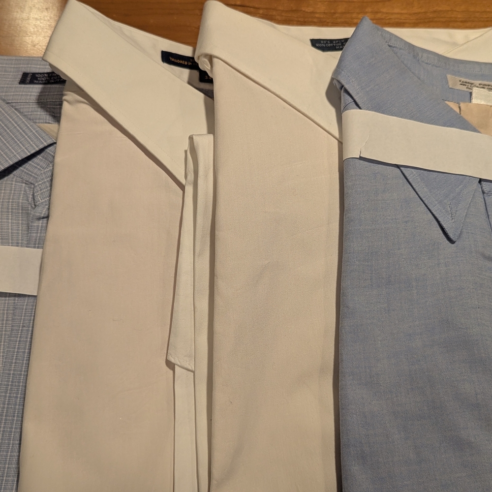 Assorted Brand Name Men's Dress Shirts in White and Blue 18 34/35  Dry Cleaned.